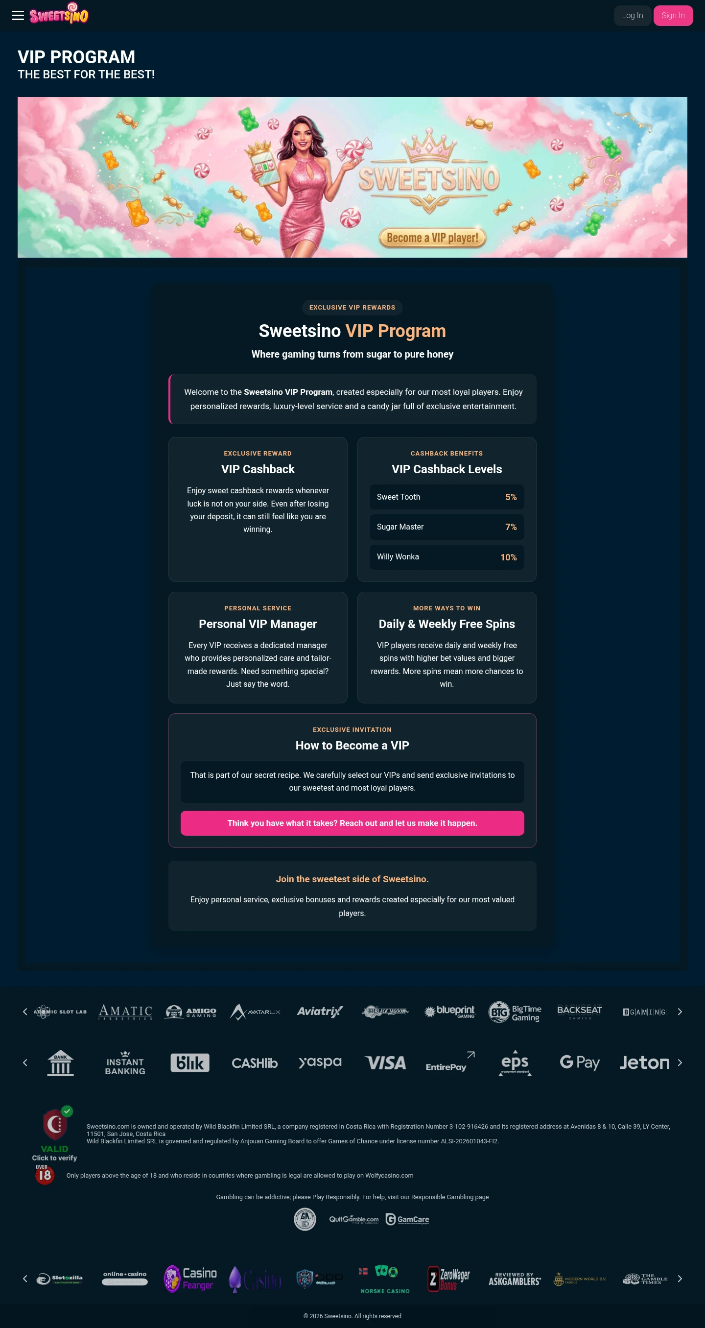 Sweetsino Casino — Bonuses, captured from France