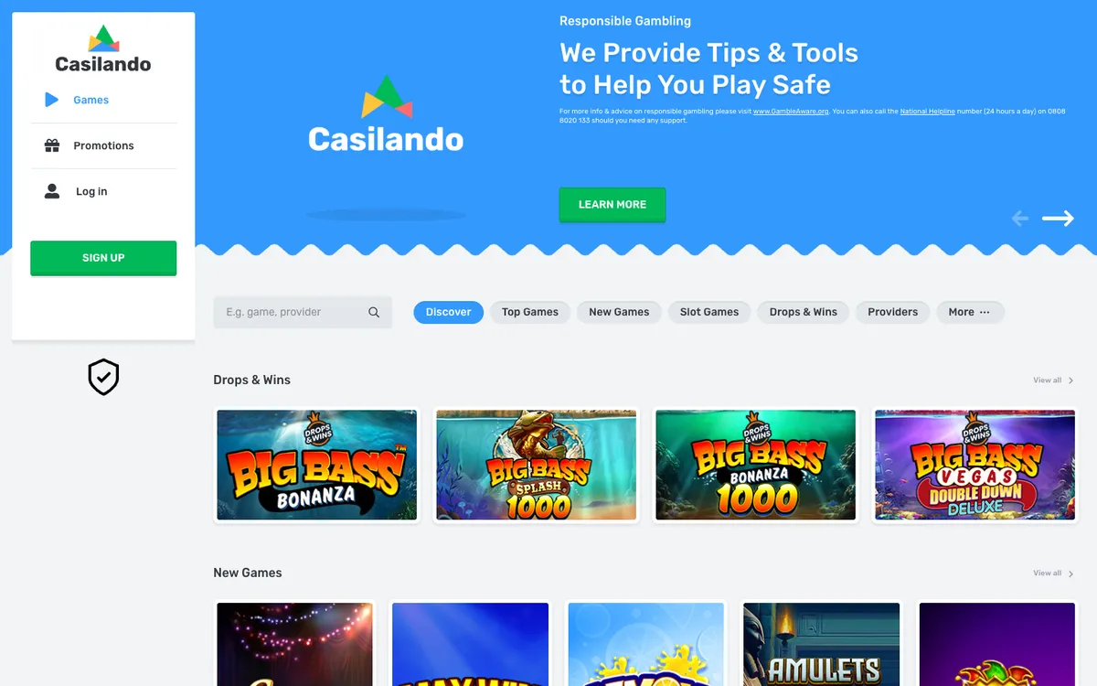 Casilando Casino — «Главная», снято из страны Великобритания