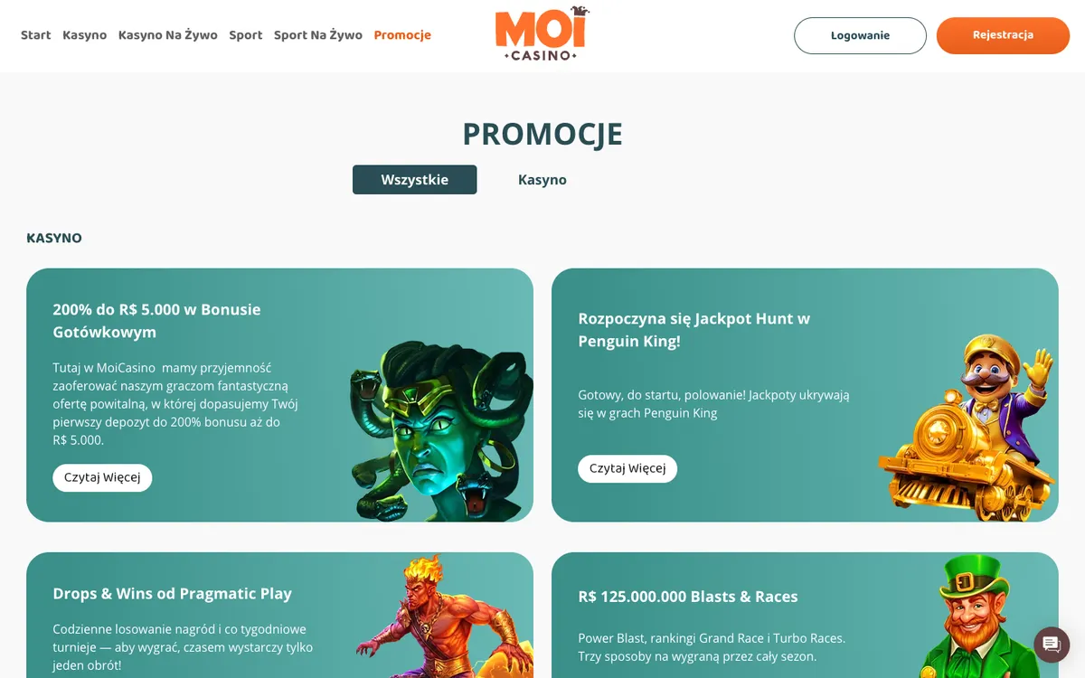 MoiCasino — Promotions, captured from Poland