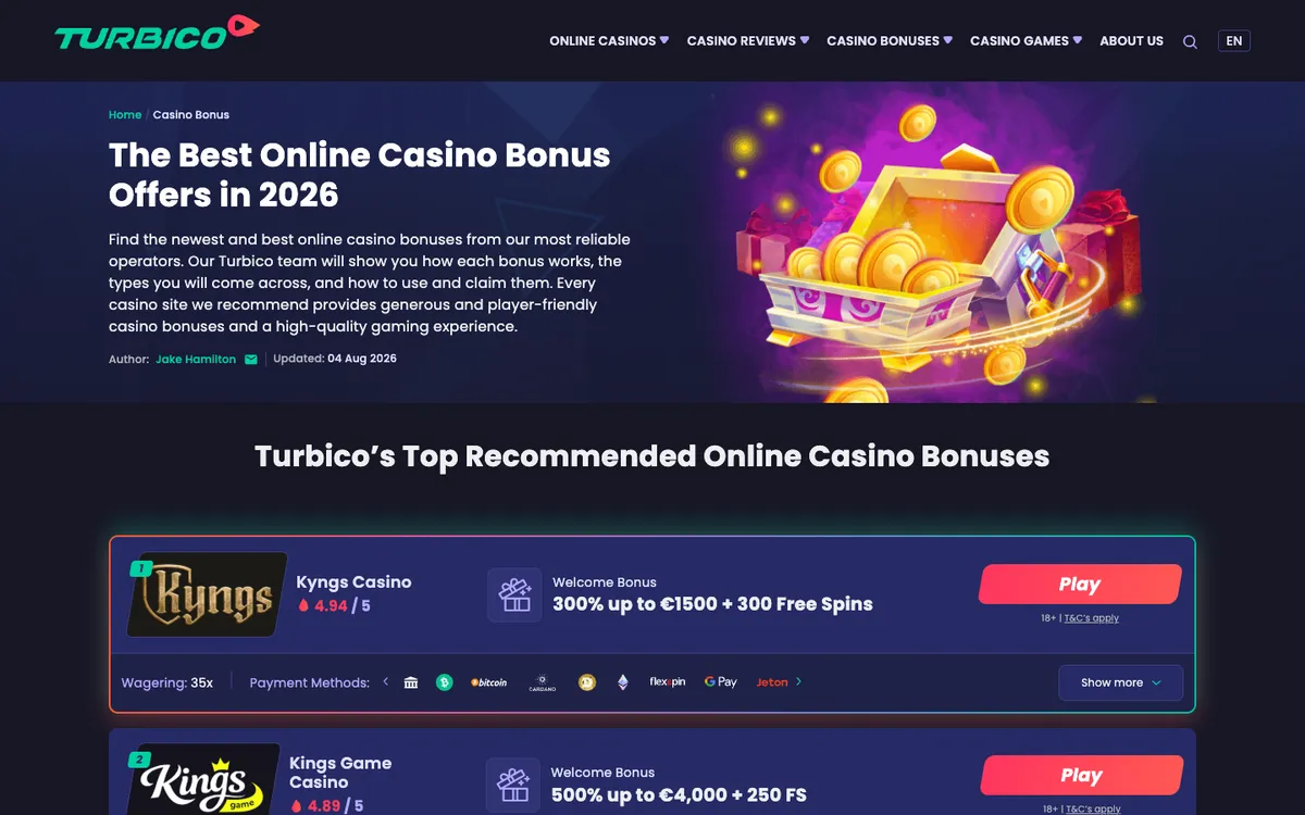 Turbico Casino — «Акции», снято из страны Южно-Африканская Республика