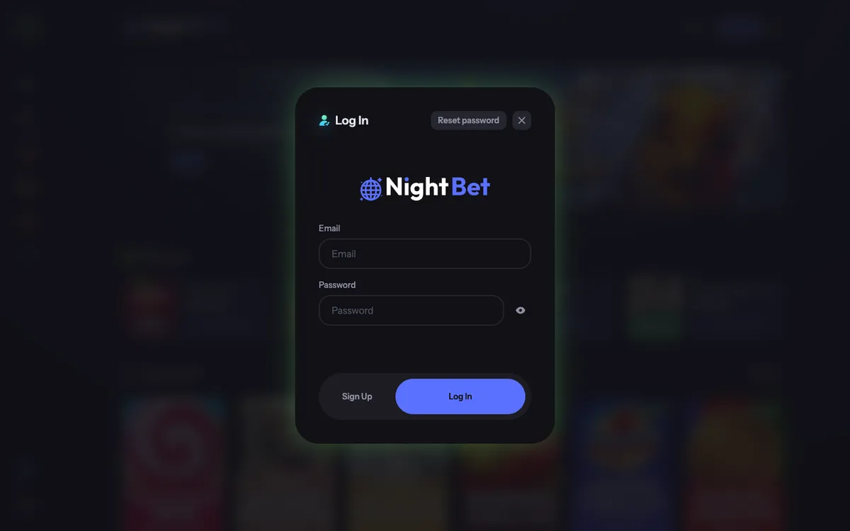 NightBet Casino — Sign-up, captured from Norway