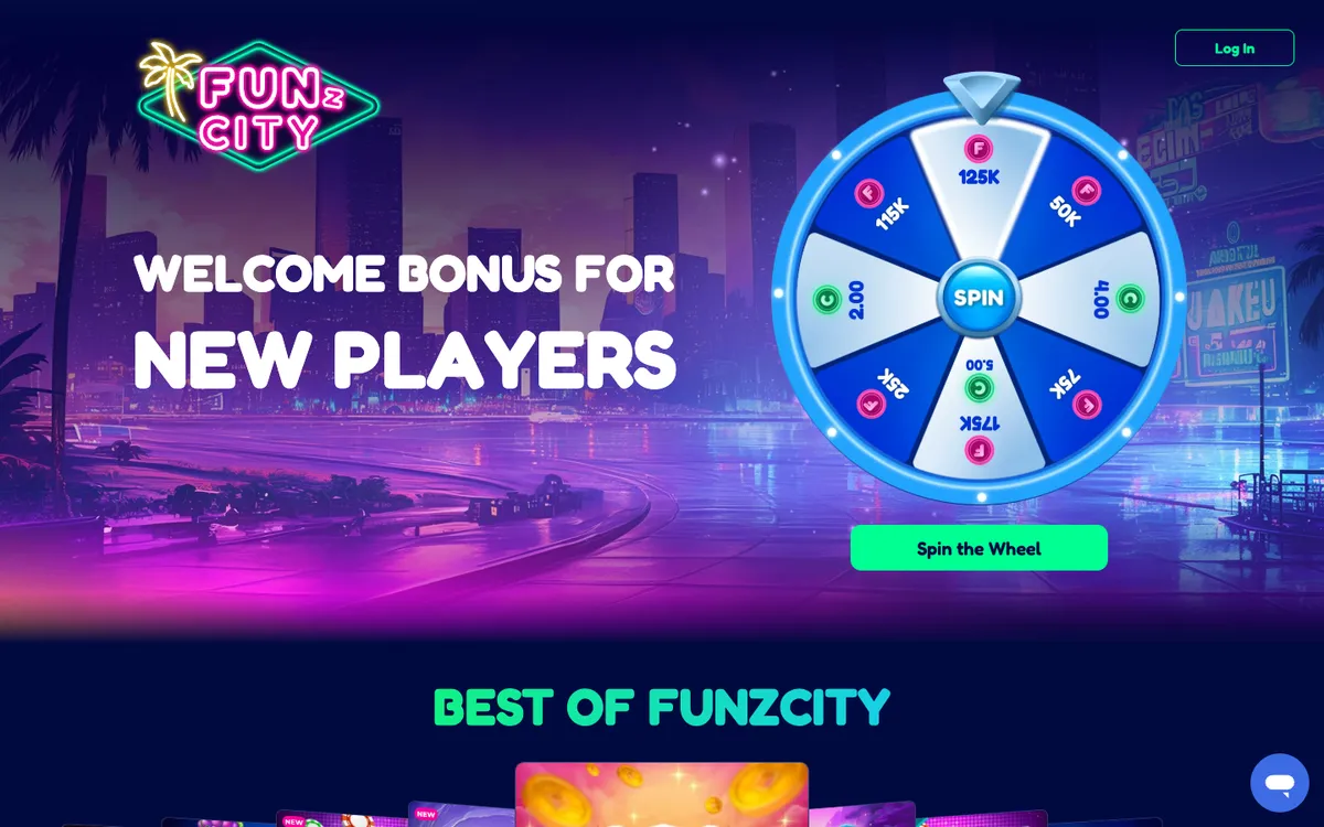FunzCity Casino — «Главная», снято из страны Соединенные Штаты