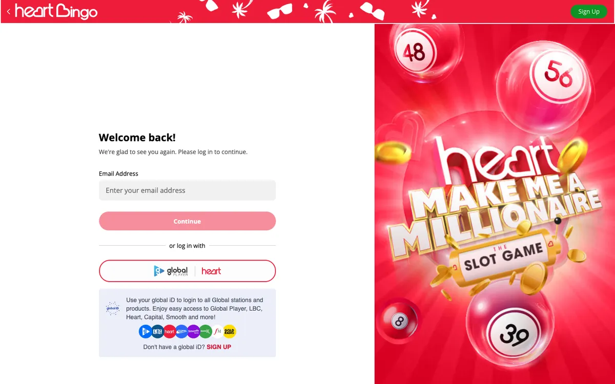 Heart Bingo Casino — Sign-up, captured from United Kingdom