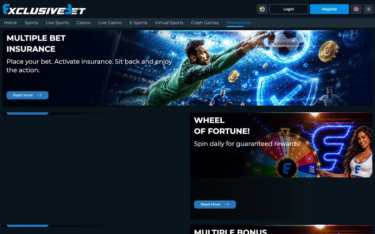ExclusiveBet Casino — «Акции», снято из страны Республика Корея