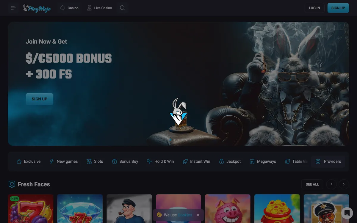 PlayMojo Casino — «Регистрация», снято из страны Бразилия