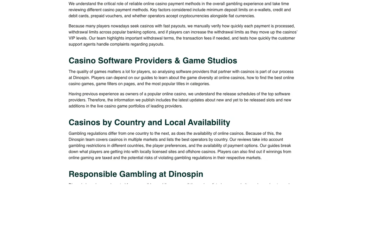 Dinospin Casino — «Главная», снято из страны Финляндия