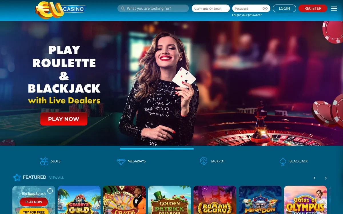 EUcasino — «Главная», снято из страны Финляндия
