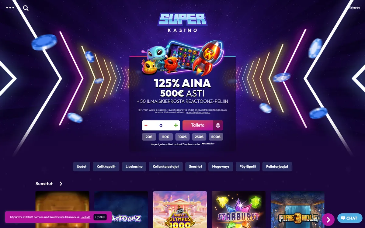 SuperKasino — «Главная», снято из страны Финляндия