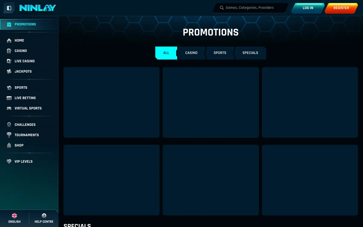 Ninlay Casino — Promotions, captured from Finland