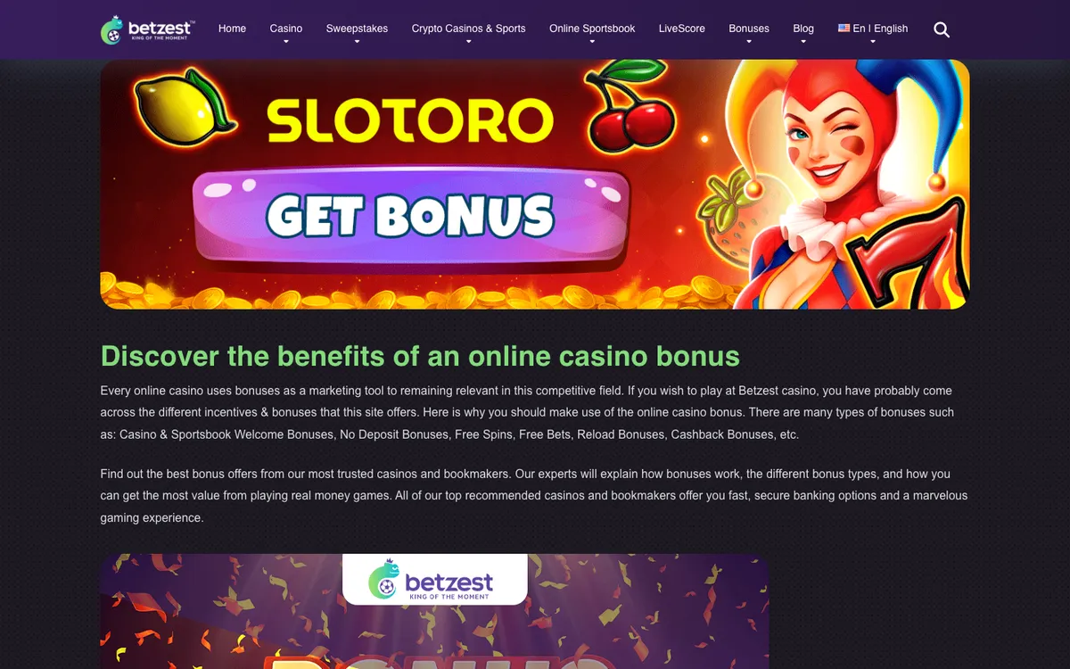 Betzest Casino — «Акции», снято из страны Португалия