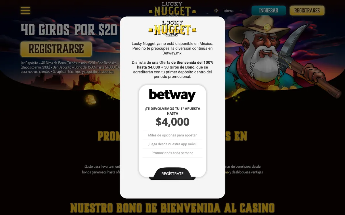 Lucky Nugget Casino — Promotions, captured from Mexico