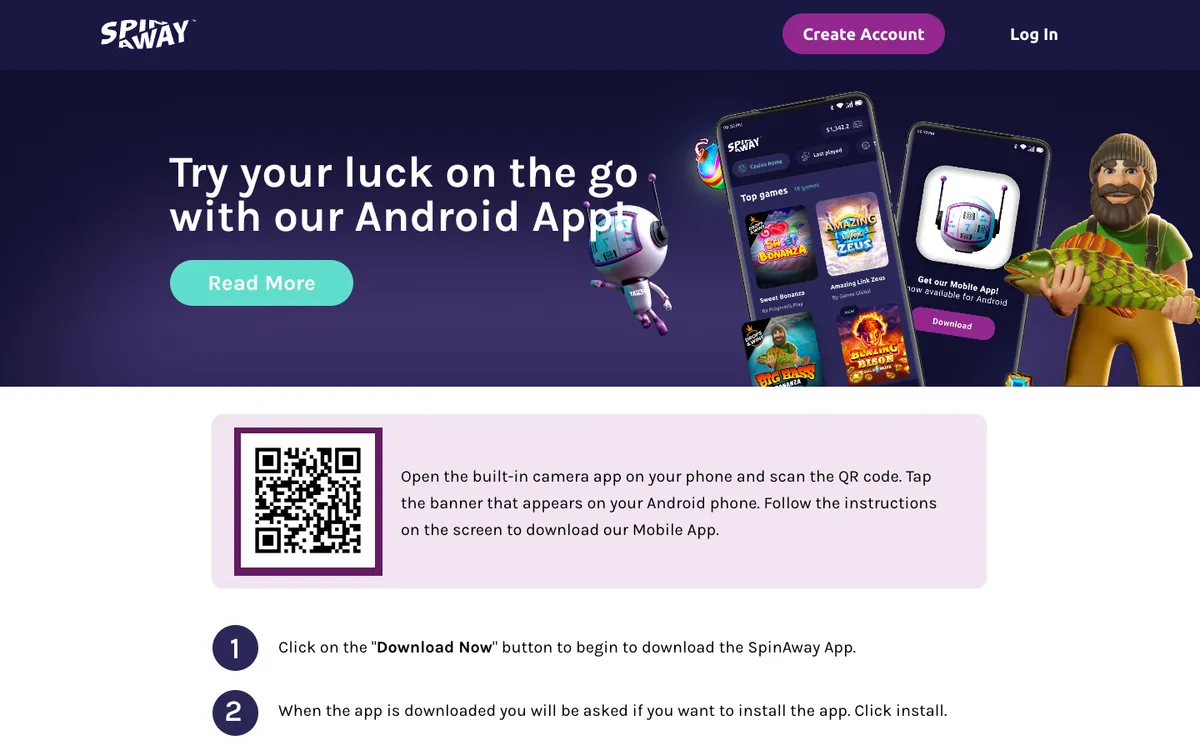 Spin Away Casino — Promotions, captured from Canada