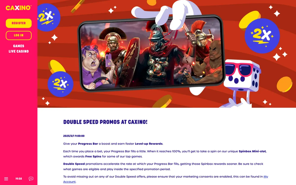 Caxino Casino — Promotions, captured from Japan