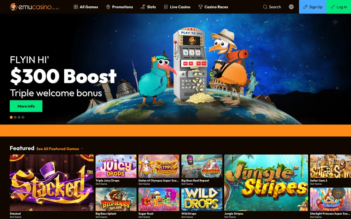 EmuCasino — «Главная», снято из страны Япония