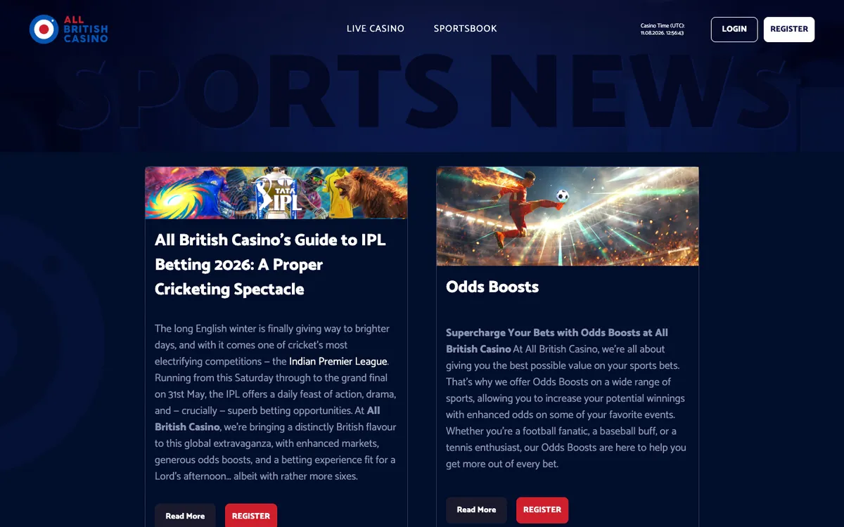 All British Casino — «Акции», снято из страны Великобритания