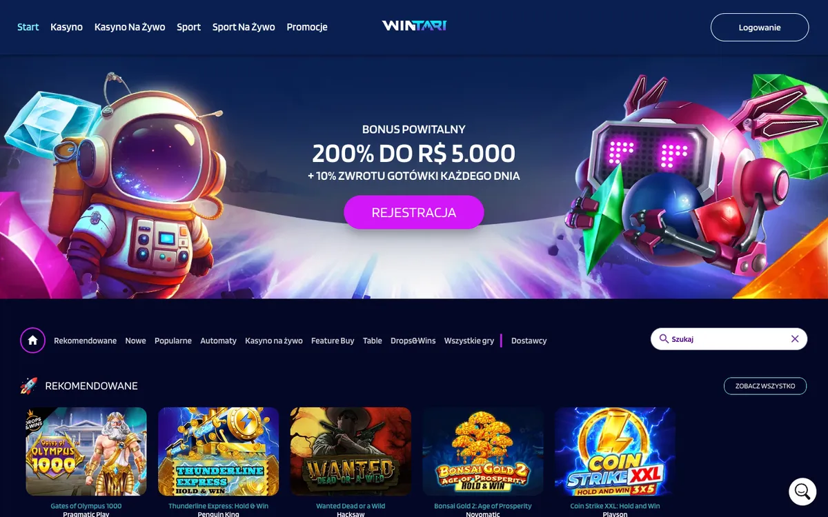 Wintari Casino — «Главная», снято из страны Польша