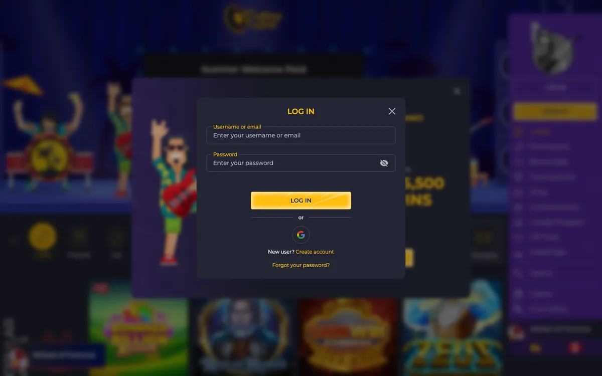 Rolling Slots Casino — «Регистрация», снято из страны Канада