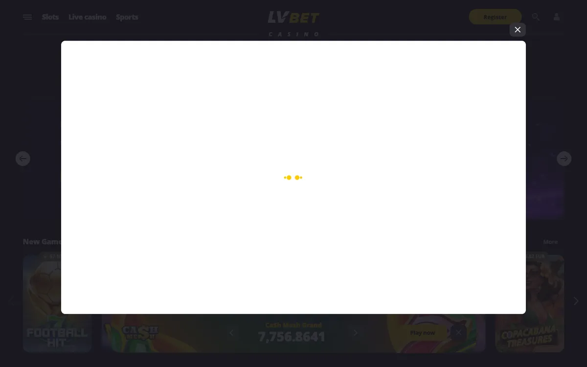 LV BET Casino — Sign-up, captured from Austria
