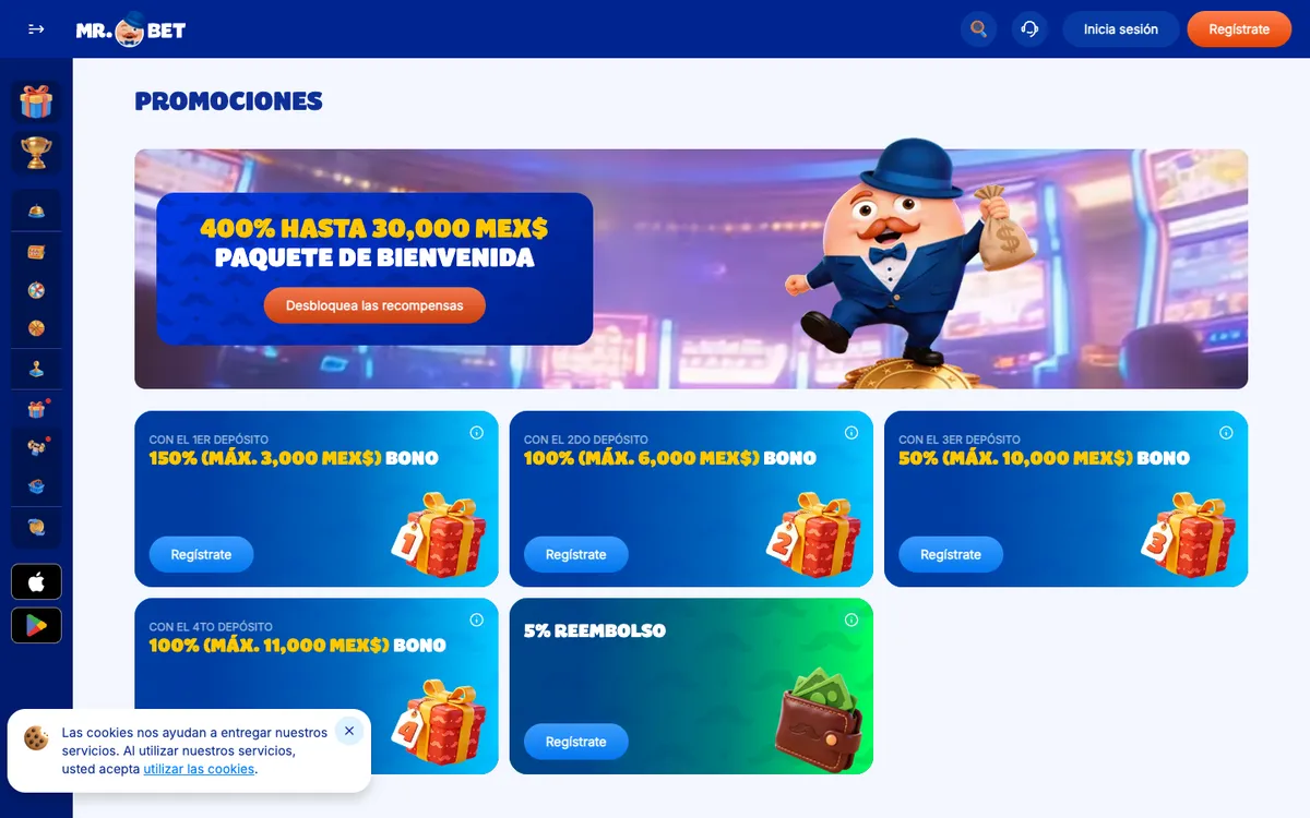 Mr.Bet Casino — Promotions, captured from Mexico