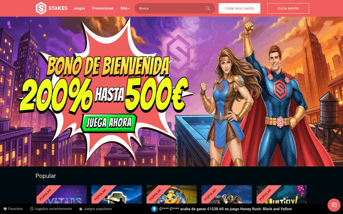Stakes Casino — «Главная», снято из страны Испания