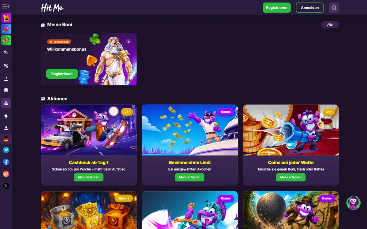 Hit Me Casino — «Акции», снято из страны Бельгия