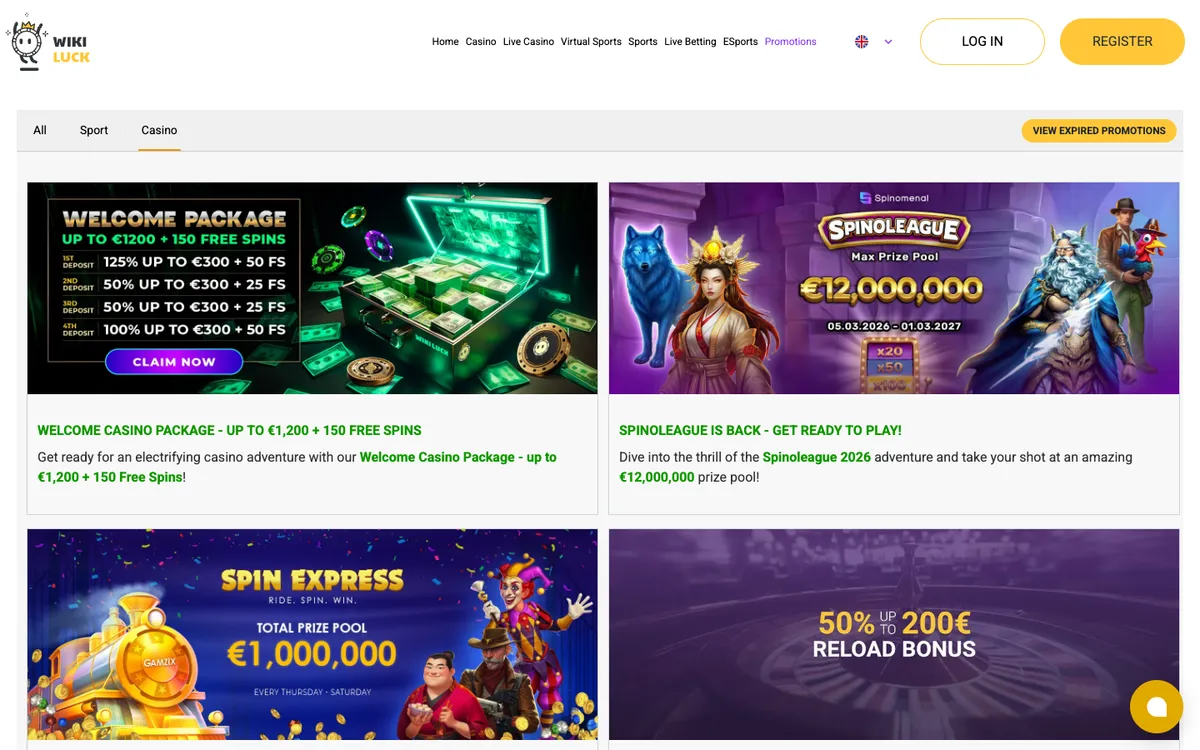 WikiLuck Casino — «Акции», снято из страны Бразилия