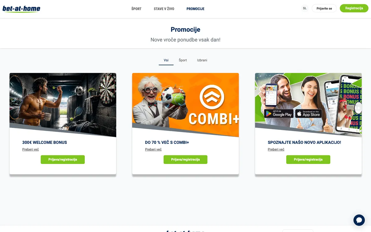 bet-at-home Casino — Promotions, captured from Slovenia