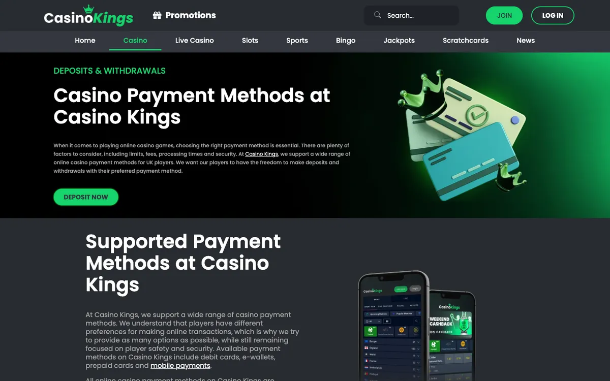CasinoKings — «Платежи», снято из страны Япония