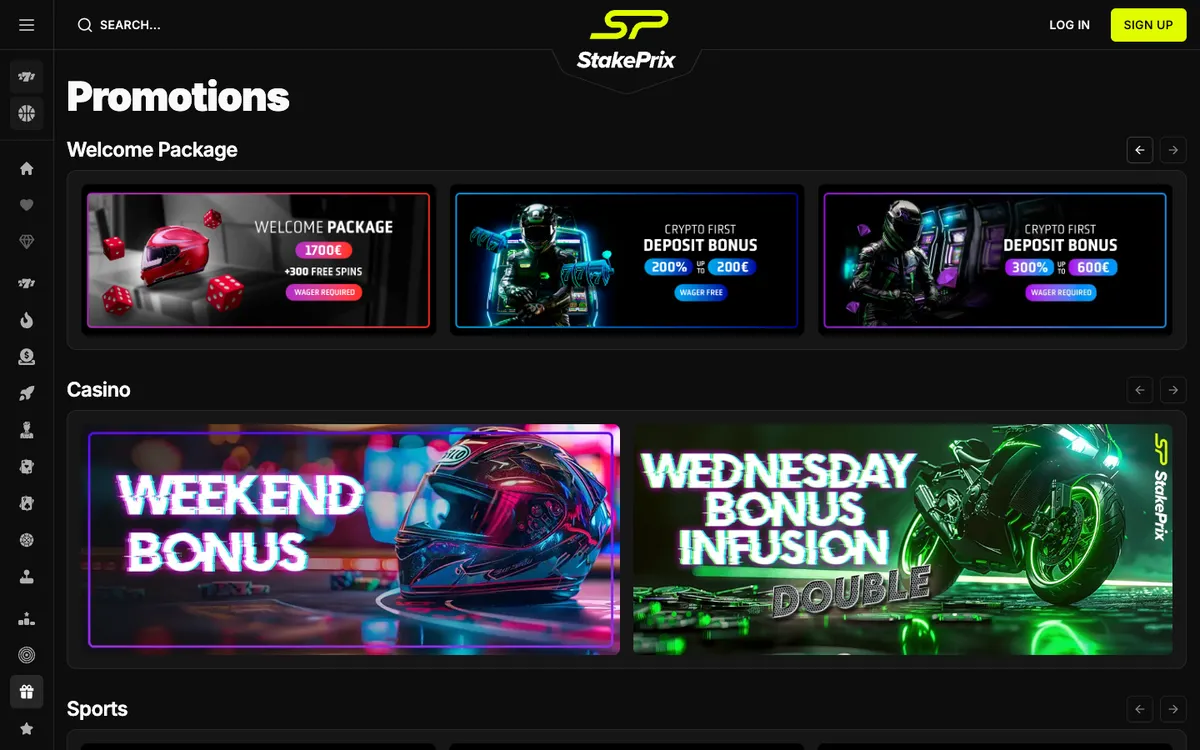 StakePrix Casino — Promotions, captured from Japan