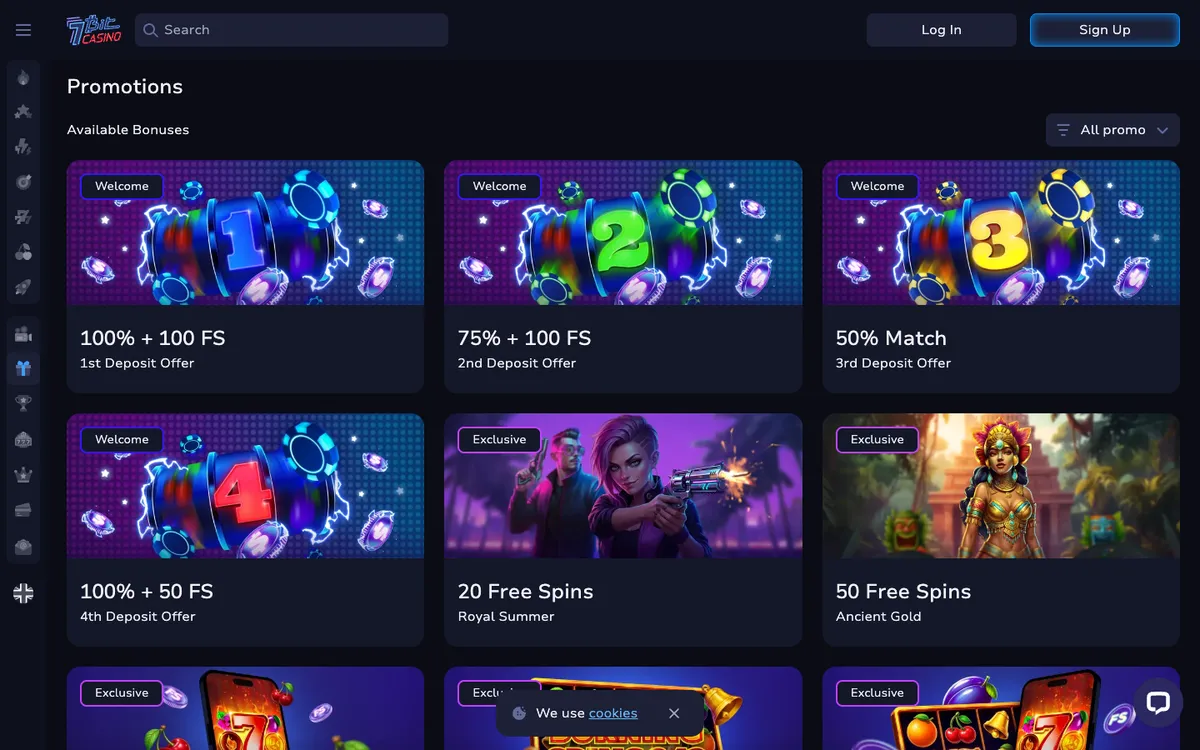 7BitCasino — «Акции», снято из страны Новая Зеландия
