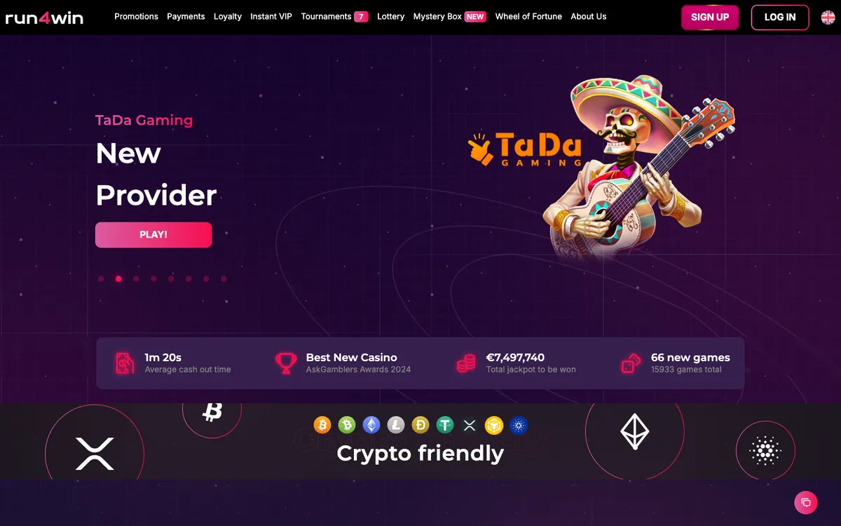 Run4Win Casino — «Главная», снято из страны Испания