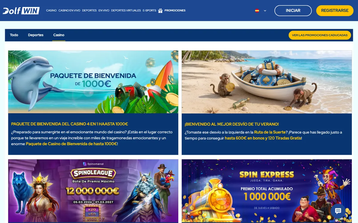 Dolfwin Casino — Promotions, captured from Chile