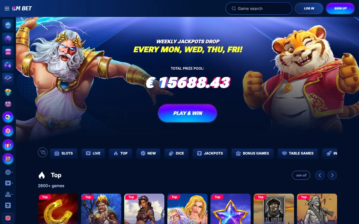 Bm.bet Casino — «Главная», снято из страны Новая Зеландия