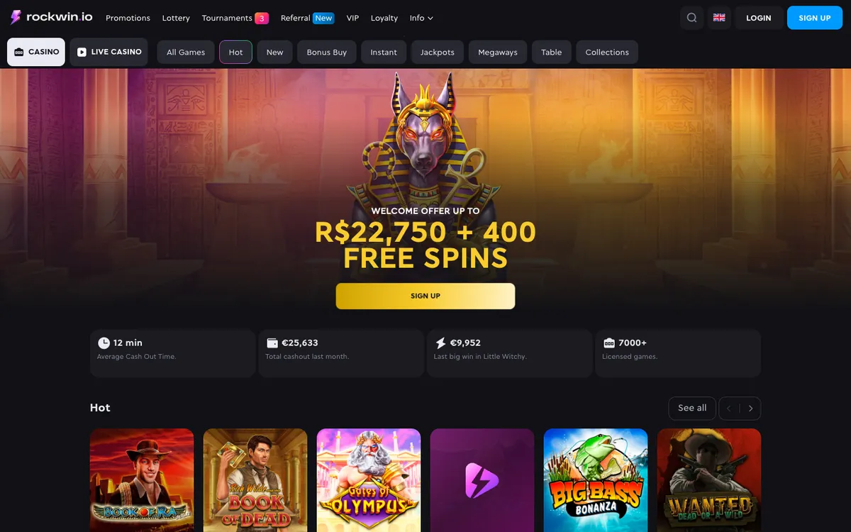 Rockwin Casino — Home page, captured from Brazil