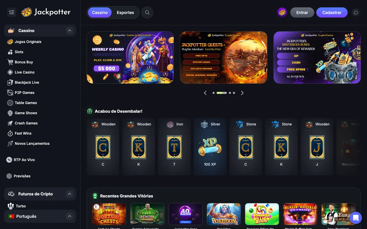 Jackpotter Casino — «Главная», снято из страны Португалия