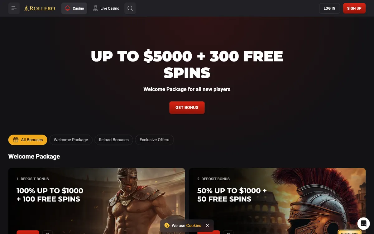 Rollero Casino — Promotions, captured from Australia