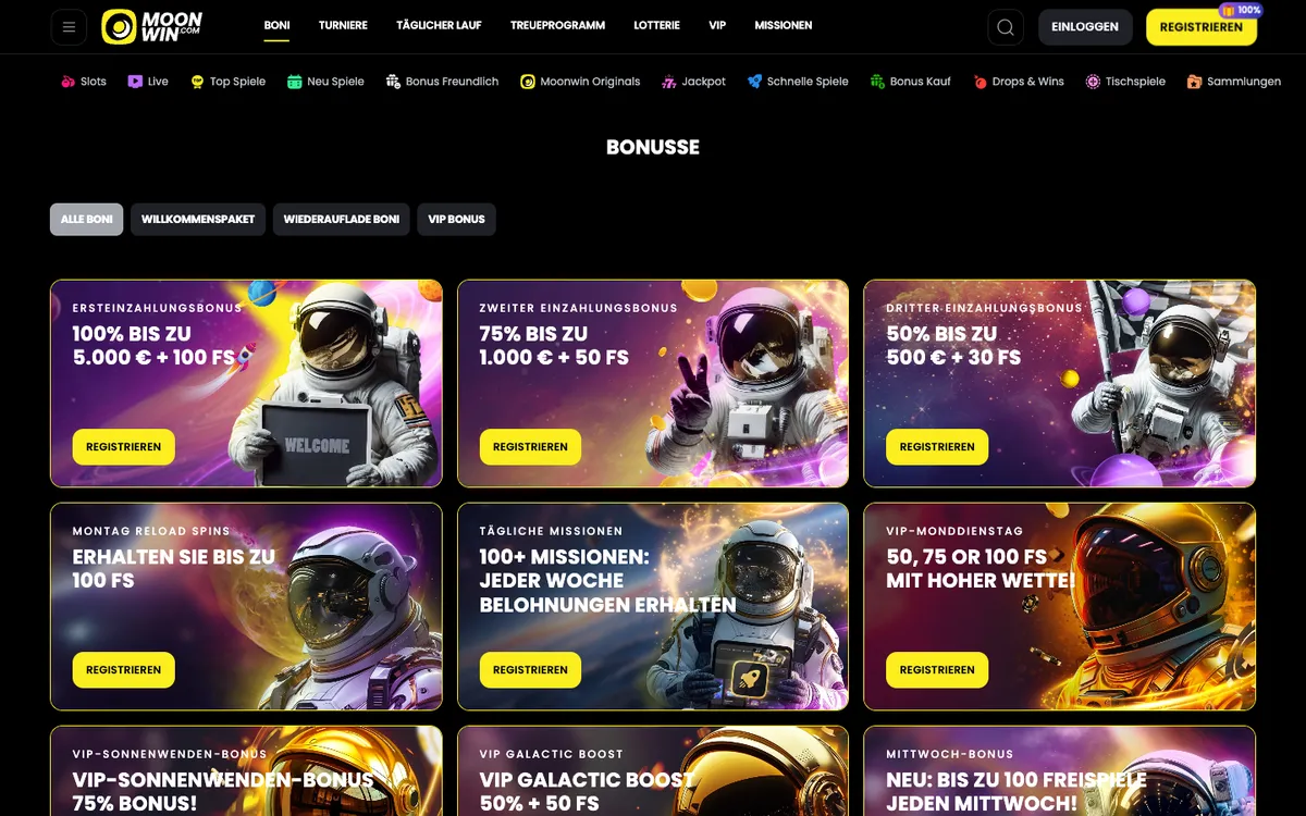 Moonwin Casino — Promotions, captured from Austria