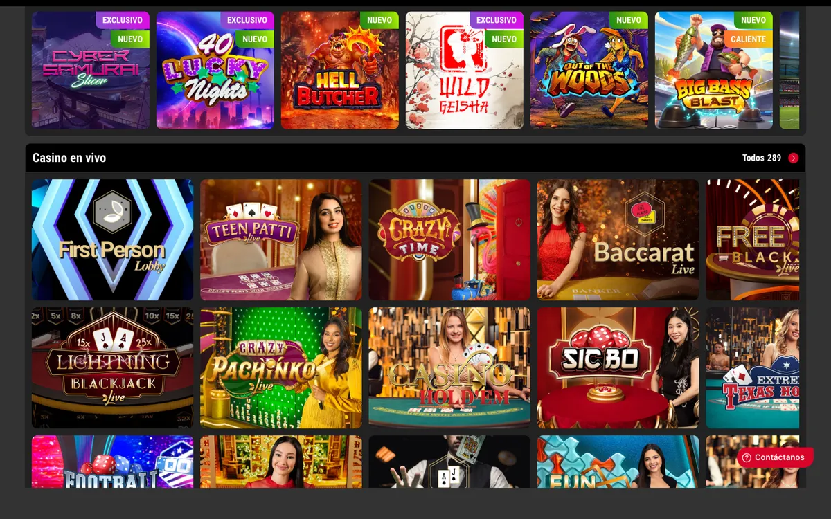 Calavera Bet Casino — Home page, captured from Chile