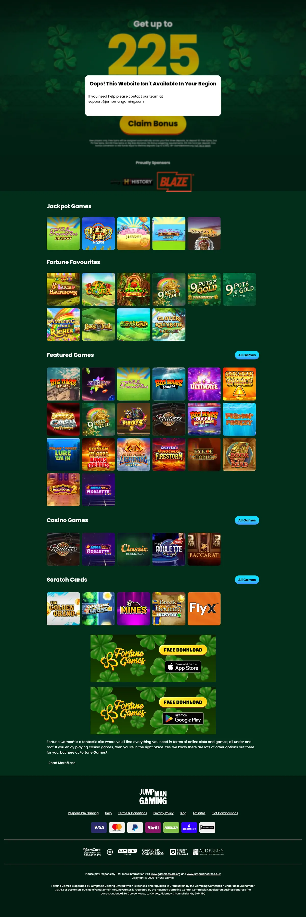 Fortune Games Casino — «Главная», снято из страны Австрия