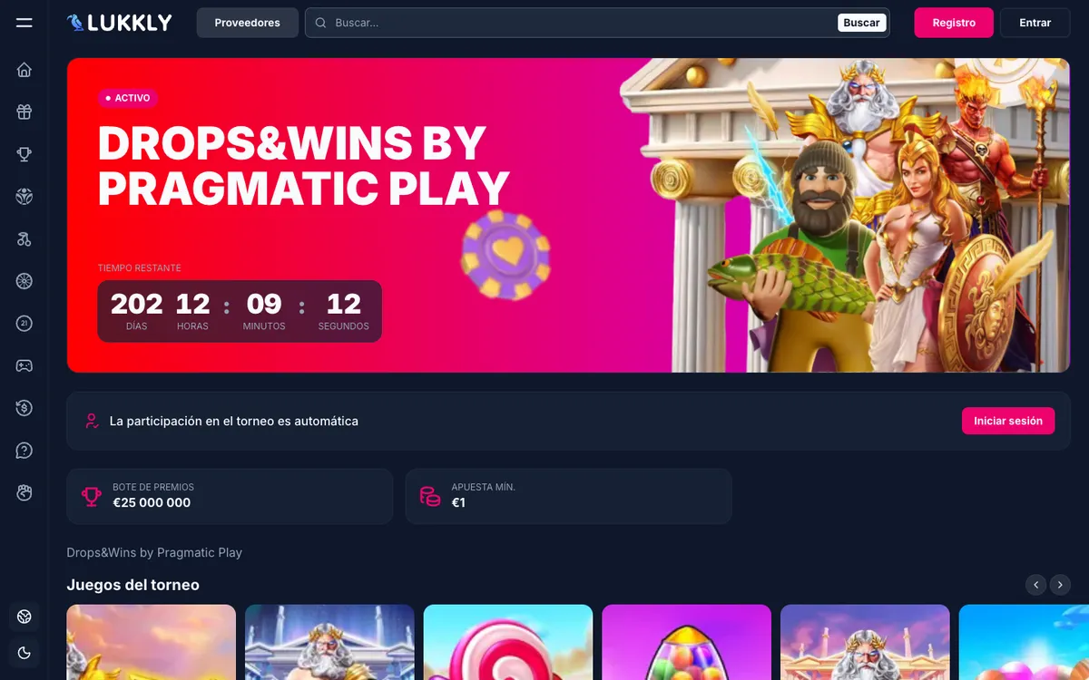 Lukkly Casino — Sign-up, captured from Argentina