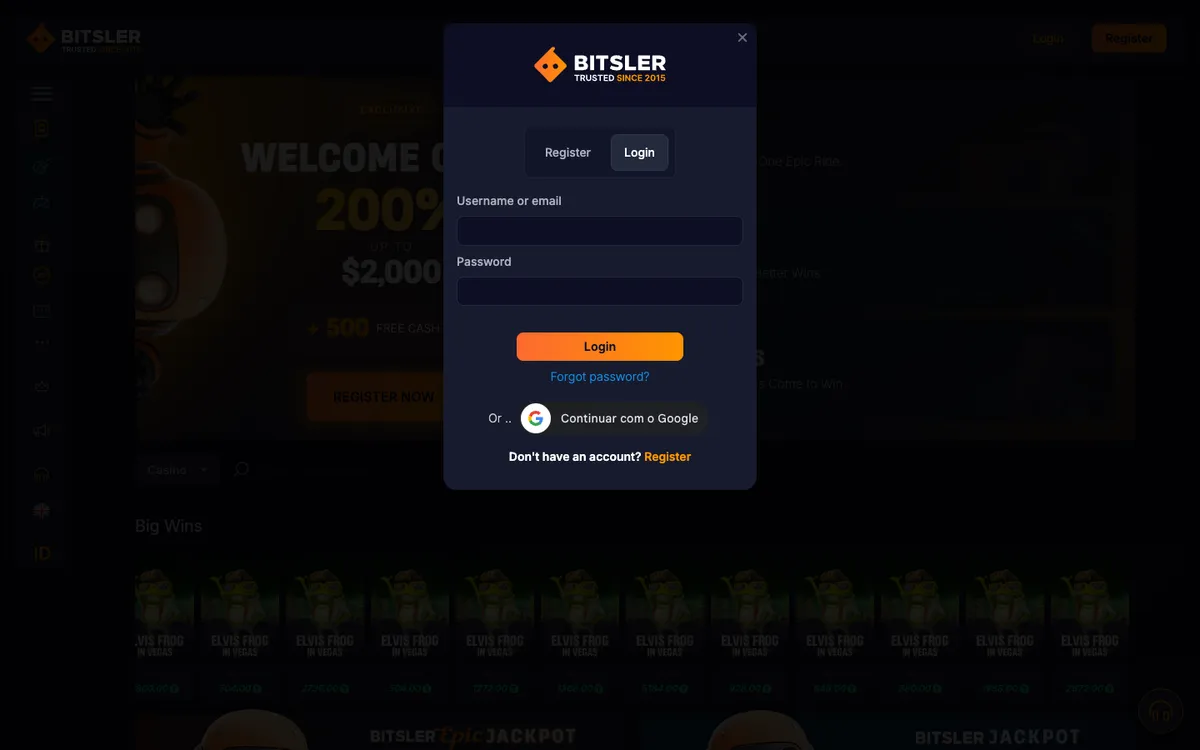 Bitsler Casino — Payments, captured from Brazil