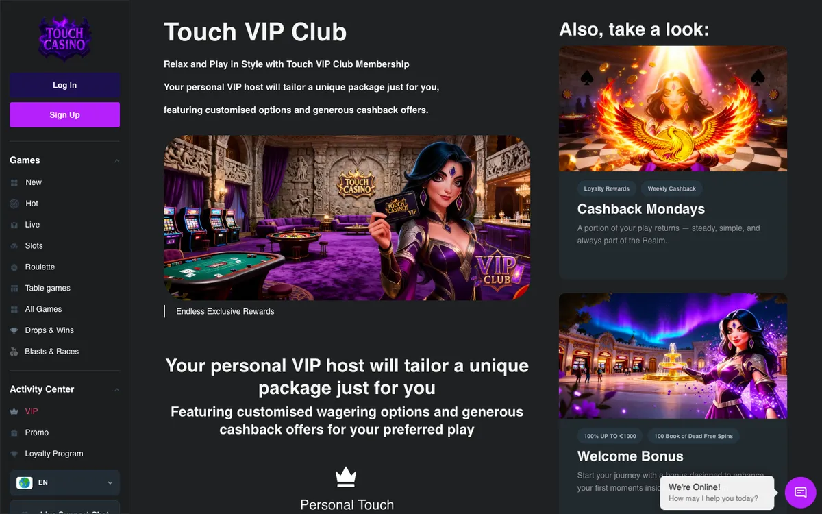 Touch Casino — «Акции», снято из страны Финляндия