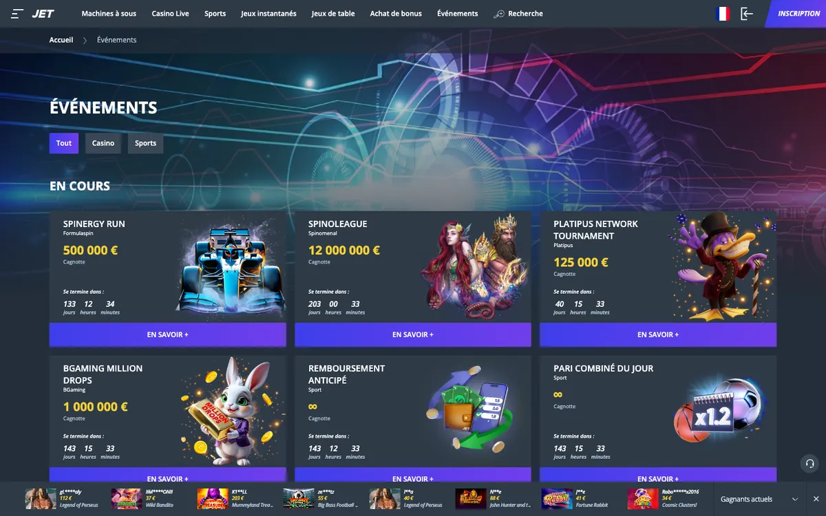Jet Casino — «Акции», снято из страны Франция