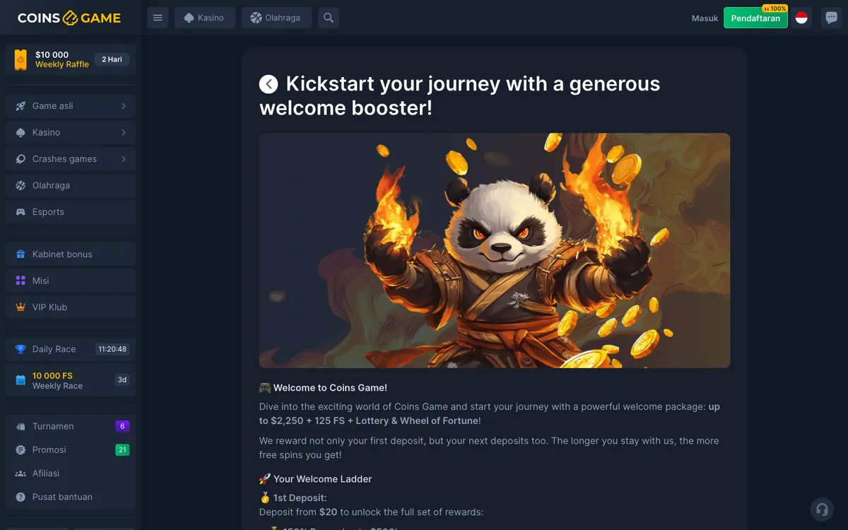 Coins Game Casino — Promotions, captured from Indonesia