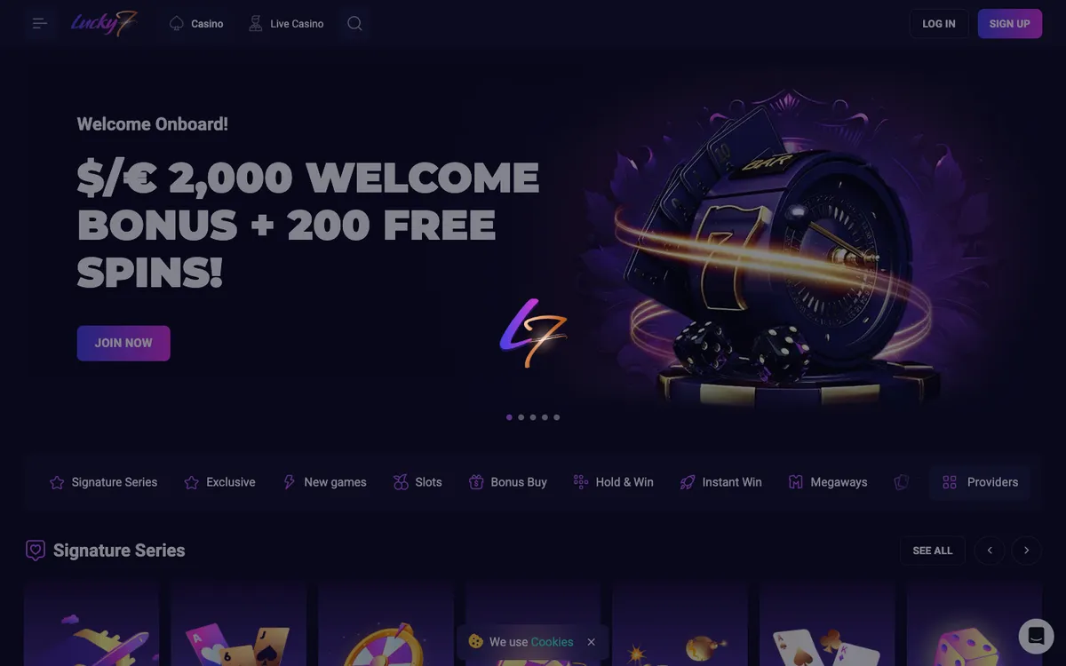 Lucky7even Casino — Sign-up, captured from Portugal