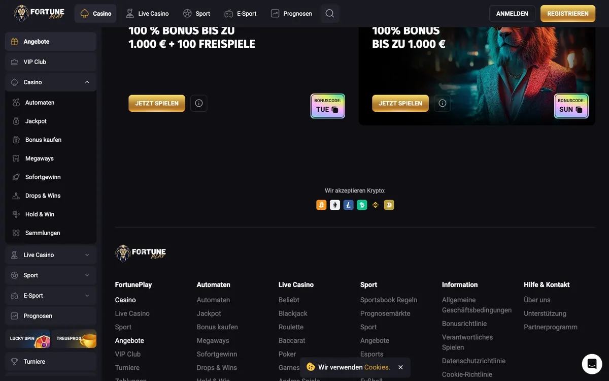 Fortune Play Casino — «Акции», снято из страны Германия