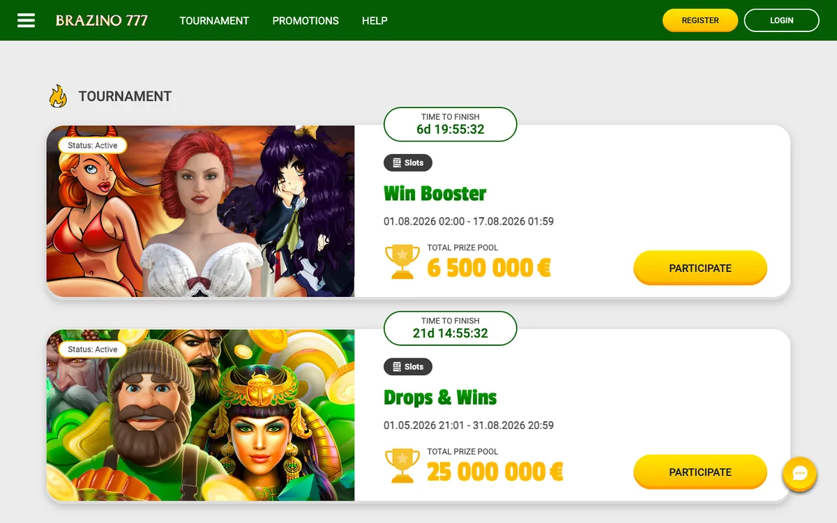 Brazino777 Casino — Promotions, captured from Austria