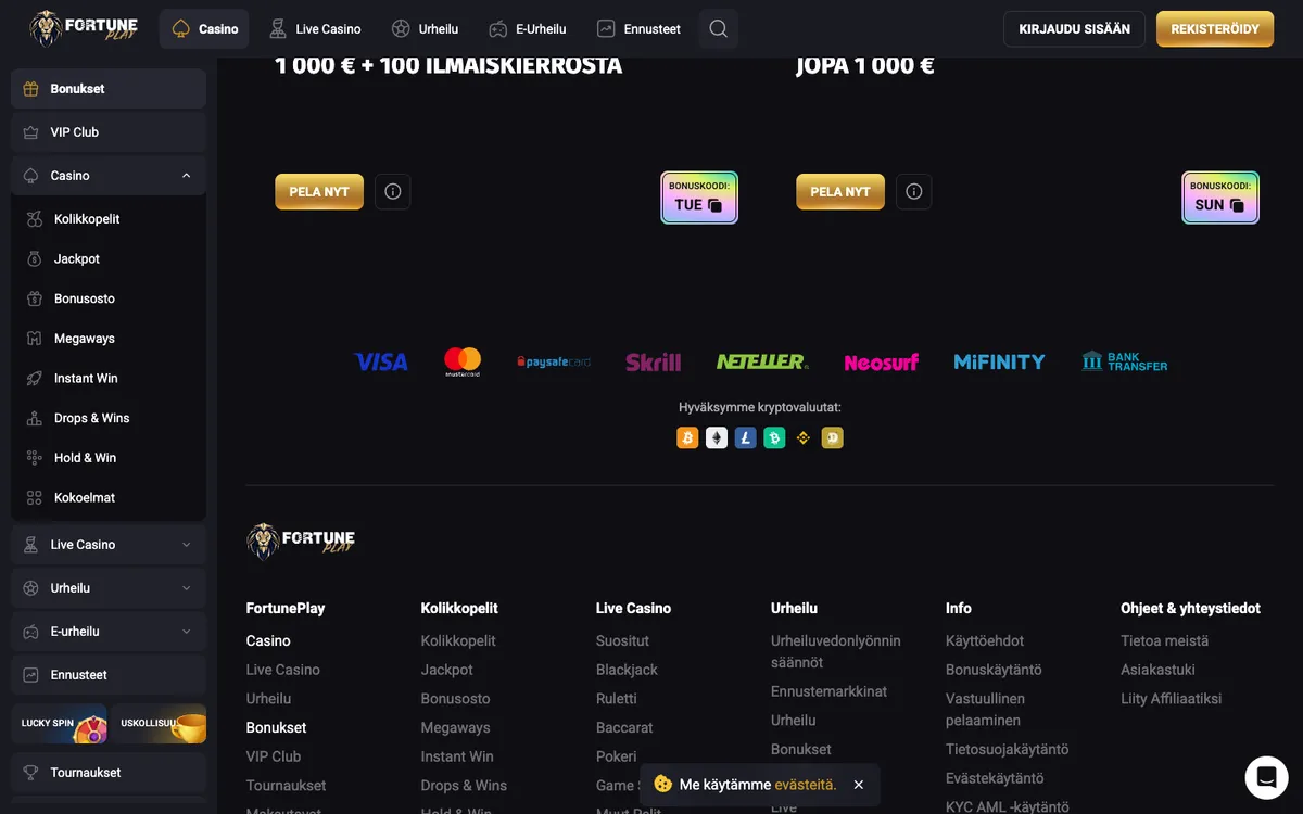 Fortune Play Casino — «Акции», снято из страны Финляндия