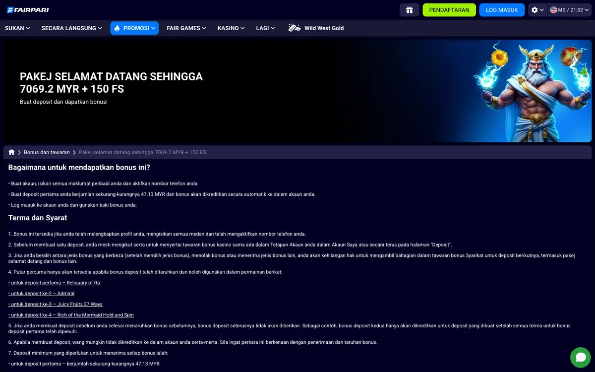 FairPari Casino — Sign-up, captured from Malaysia