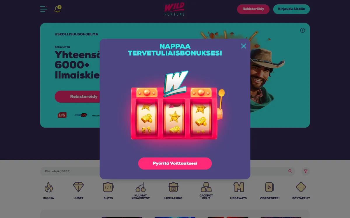 Wildfortune Casino — «Главная», снято из страны Финляндия
